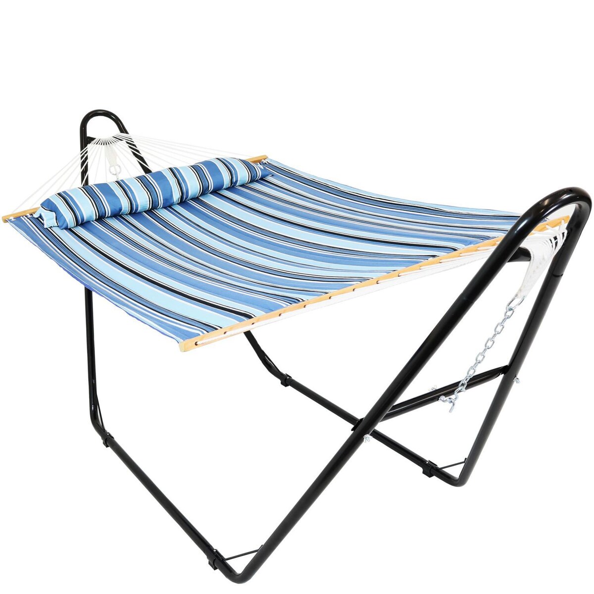 Ultimate Patio Quilted Double Hammock w/ Universal Multi-Use Stand and Pillow