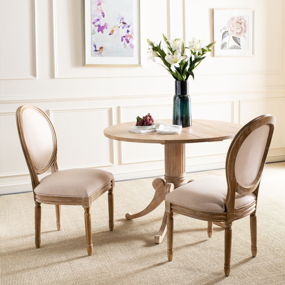 SAFAVIEH Dining Old World Holloway Beige Oval Dining Chairs (Set of 2)   19.8\