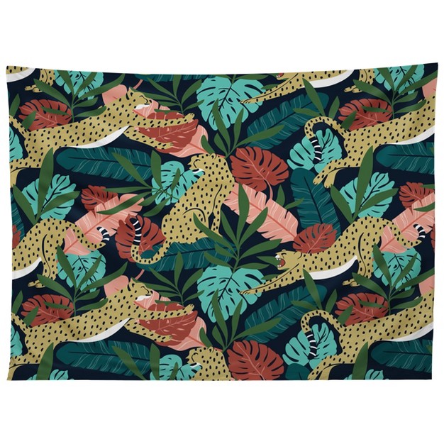 Heather Dutton Spotted Jungle Cheetahs Midnight Tapestry Society6