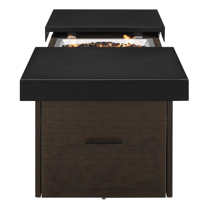 Plank and Hide 24 Inch x 48 Inch Rectangle Functional Propane Firepit