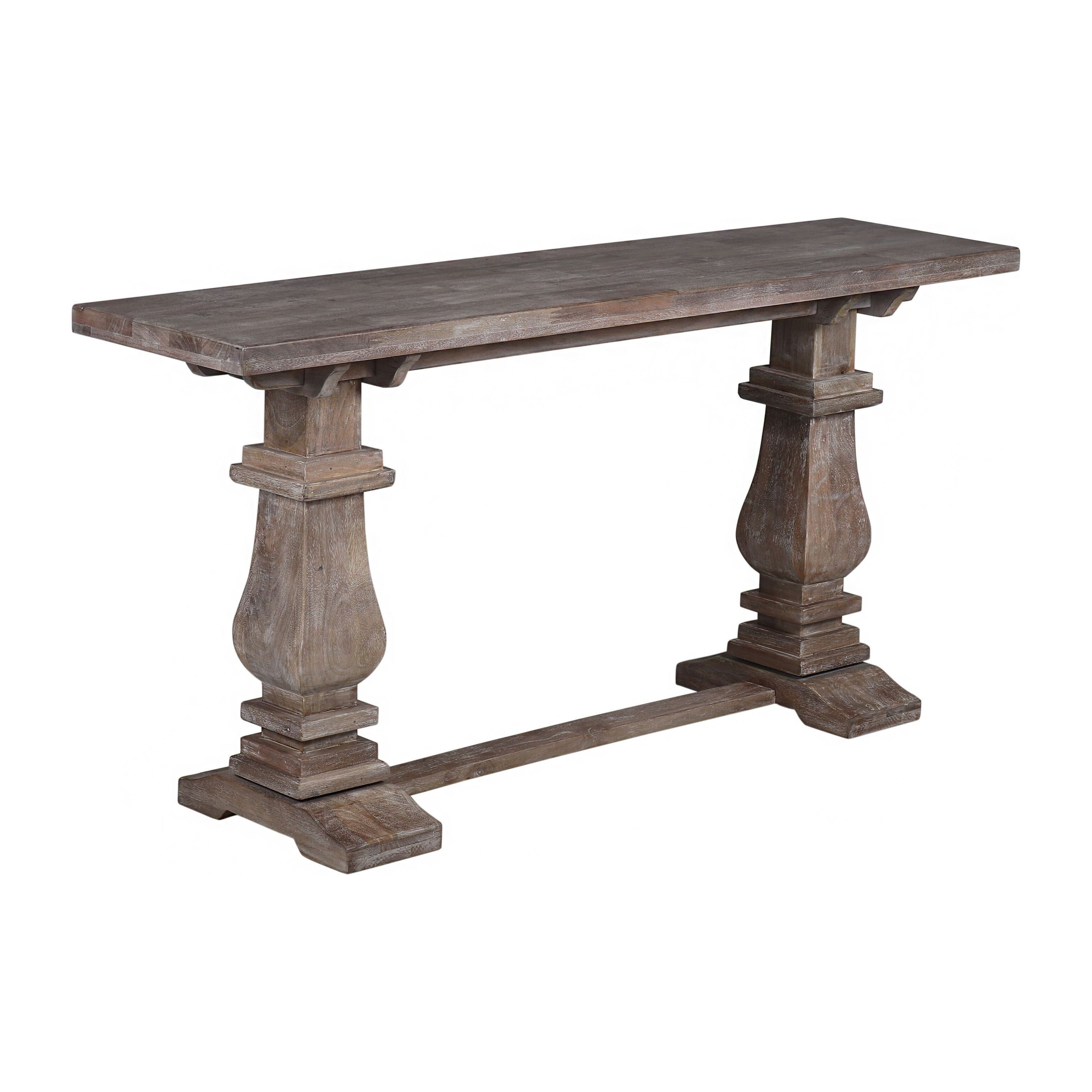 Charleston 63-inch Double Pedestal Mango Wood Console Table