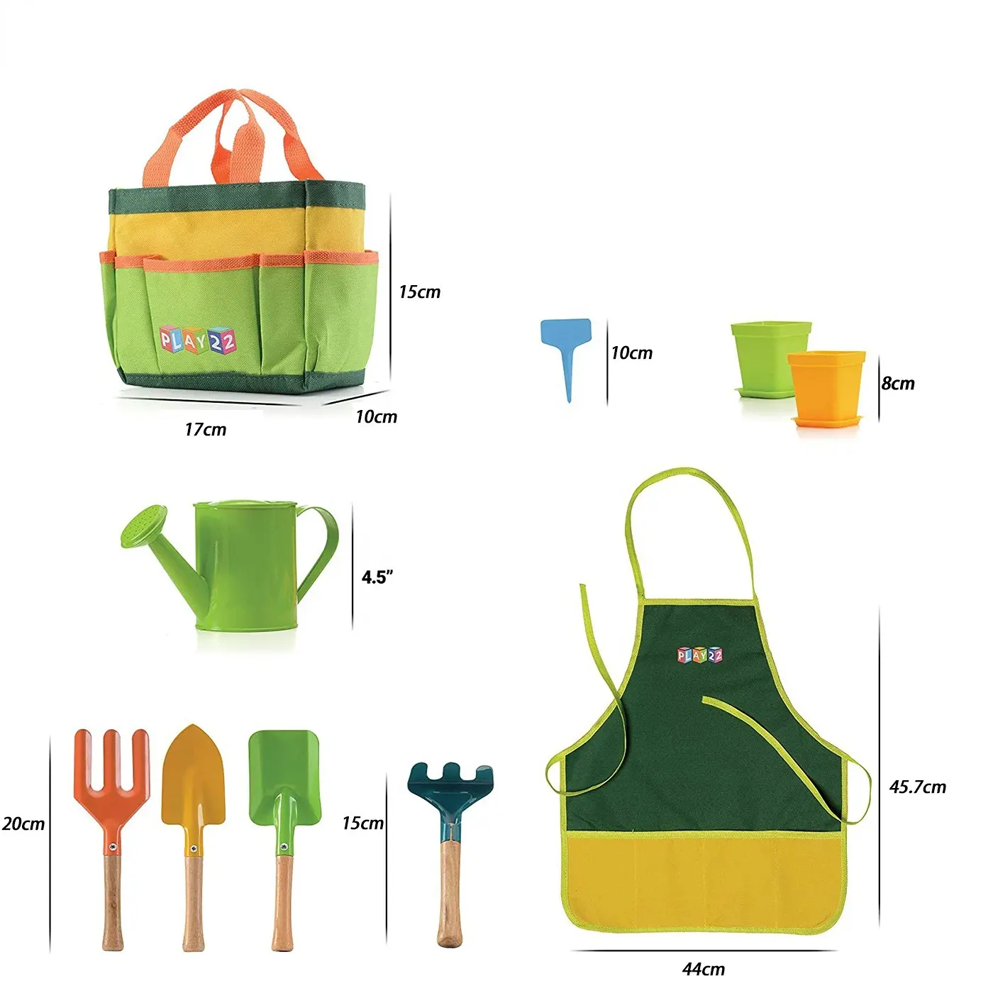 Good Quality Sturdy Beach Home Garden Toy Apron Kids Garden Hand Tool Gift Kit Set