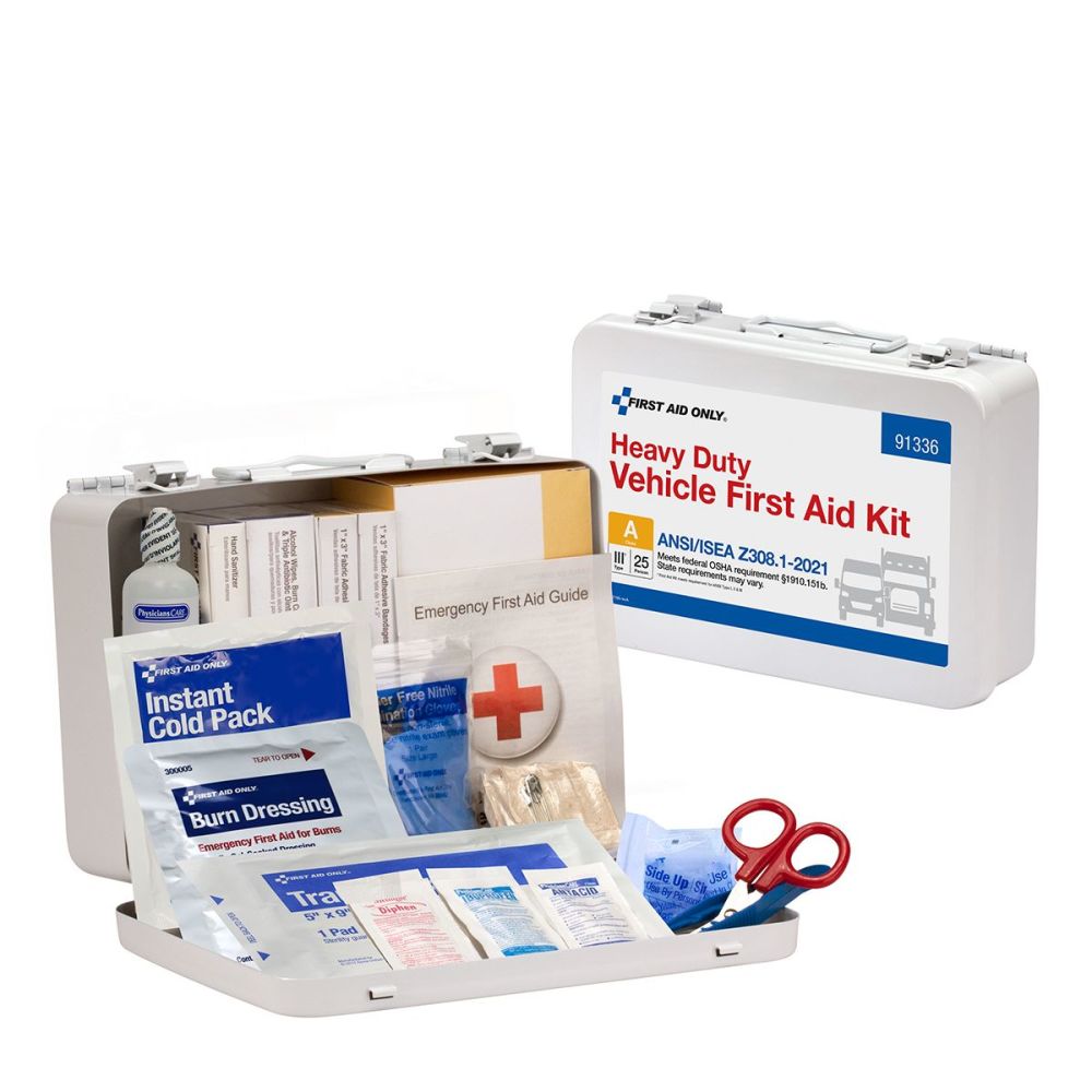 First Aid Only First Aid Kit 25 Person Heavy Duty Metal Portable ;