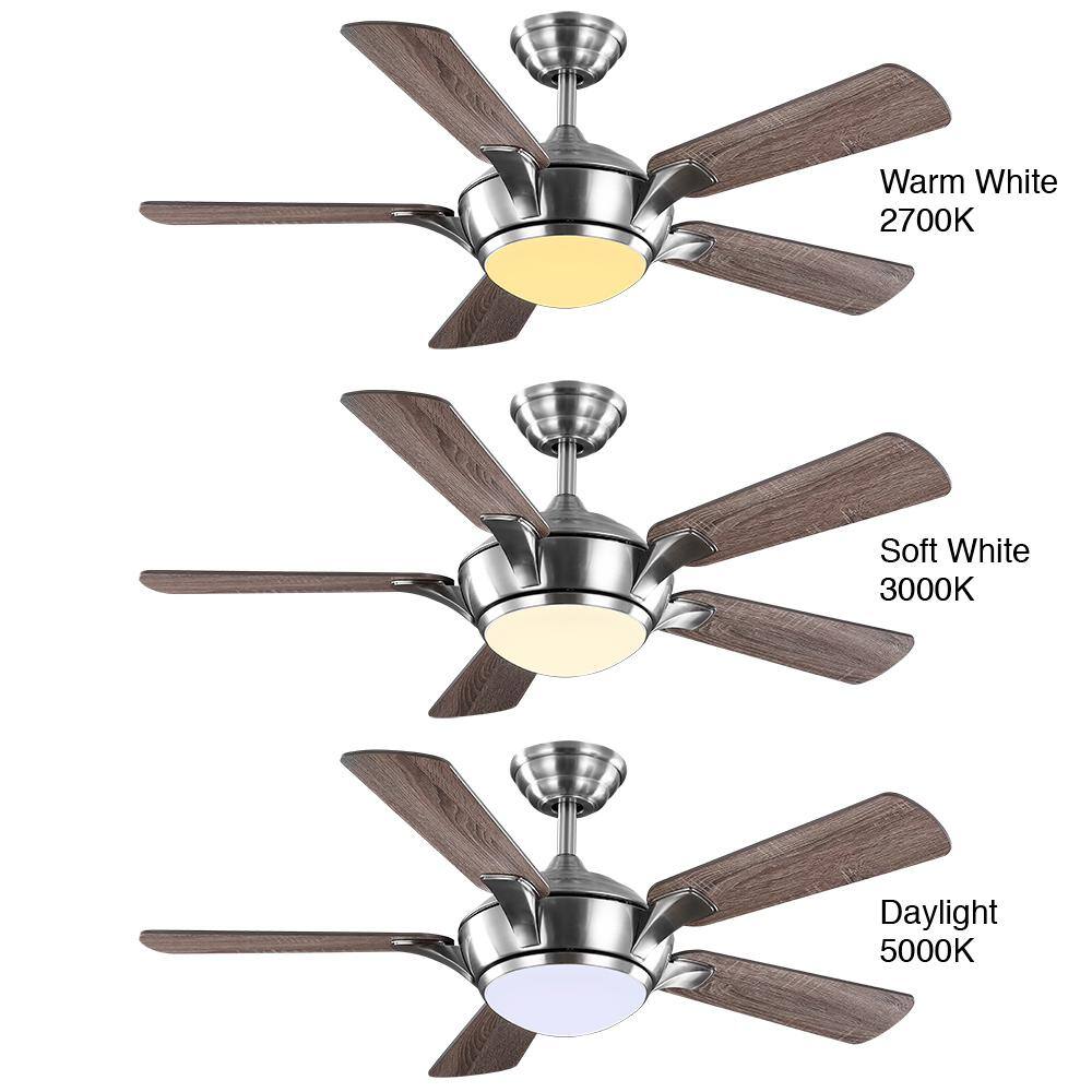 Home Decorators Collection Chelton 46 in. White Color Changing Integrated LED Brushed Nickel Ceiling Fan with Light Kit and Remote Control 59246