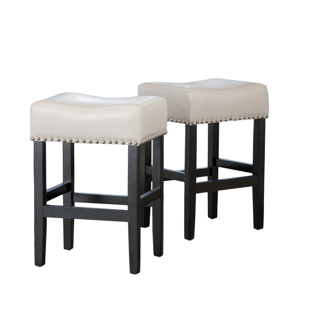 Lisette 26 inch Backless Ivory Leather Counter Stool (Set of 2) by Christopher Knight Home   18.00\