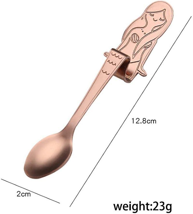 Stainless Steel Hanging Coffee Teaspoon Set， Cute Mermaid Mixing Stiring Scoop For Household Use Party Or Bar， Prefectly As Mug Spoons And Travel Uten