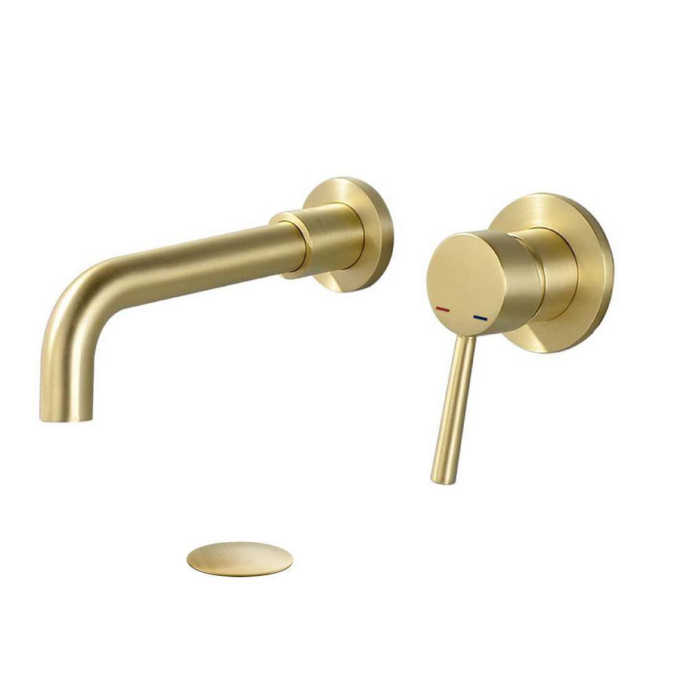 cadeninc Single Handle Bathroom Wall Mounted Faucet in Brushed Gold MS-LQB1-04BG