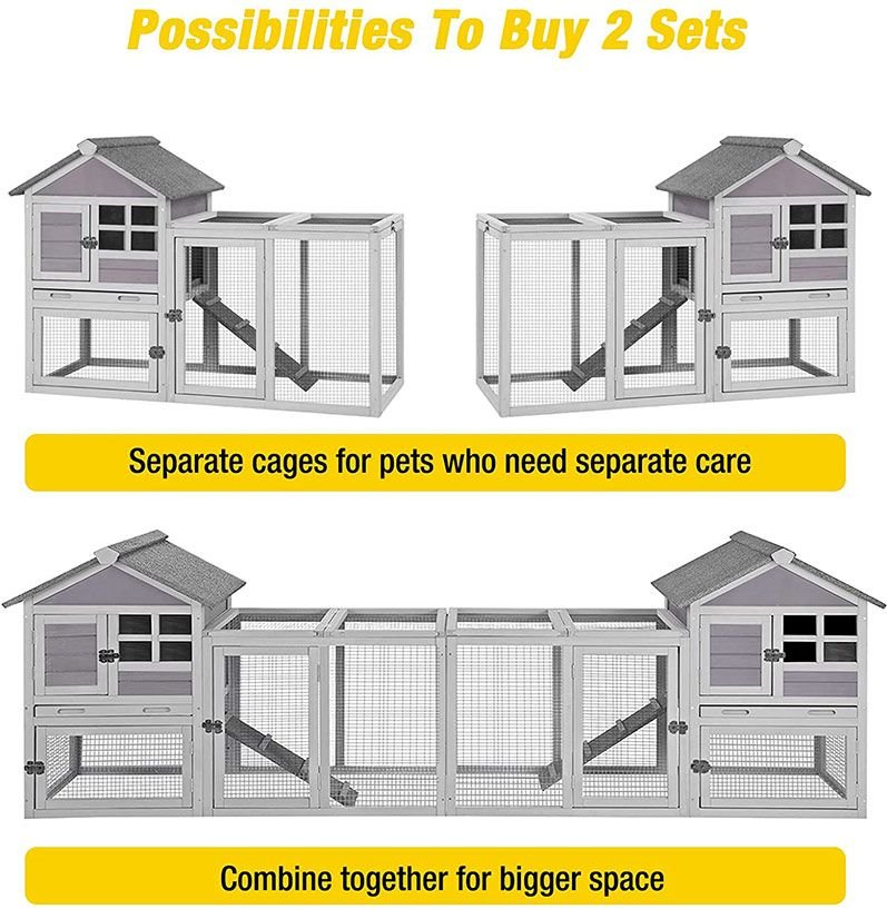 Aivituvin XZ7002 Two Story w/ No Leak Tray Bunny Hutch