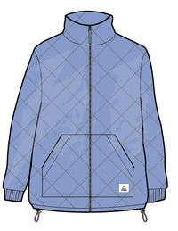 Clementine Quilted Zip-Through - Cornflower