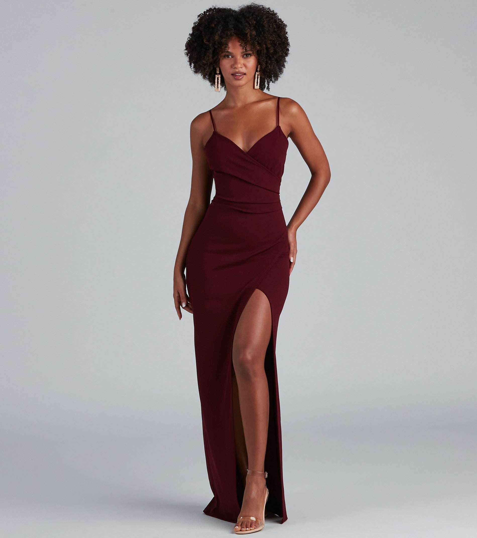 Sasha Formal High Slit Wrap Dress