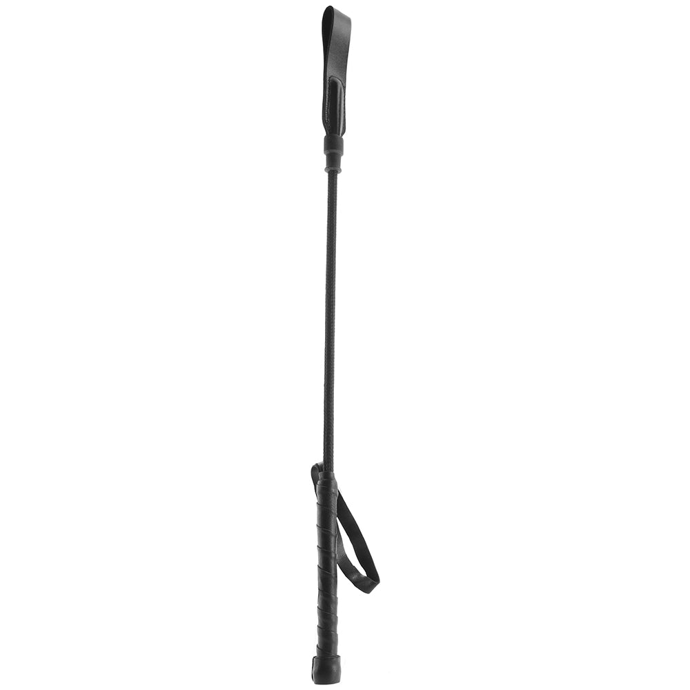 Short Riding Crop with Slim Tip in Black