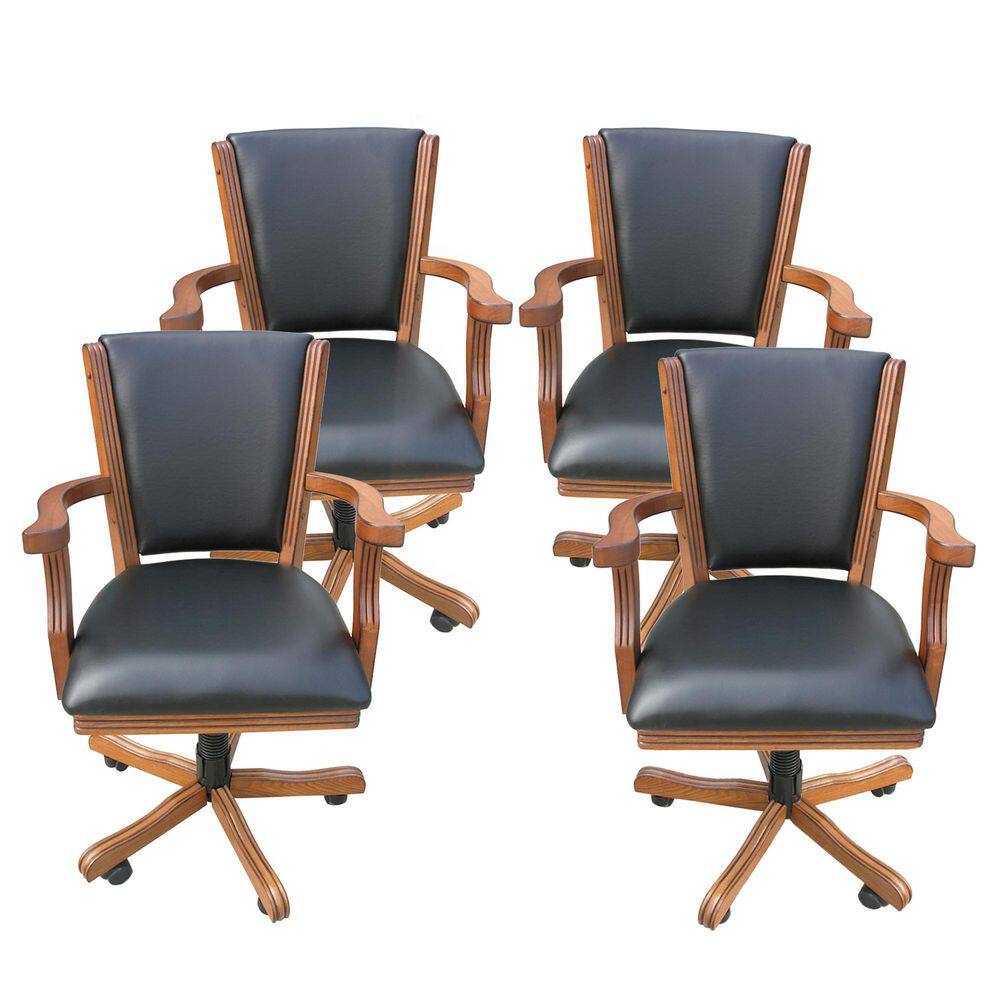 Hathaway Kingston Oak Poker Table Arm Chair (Set of 4) BG2351CH