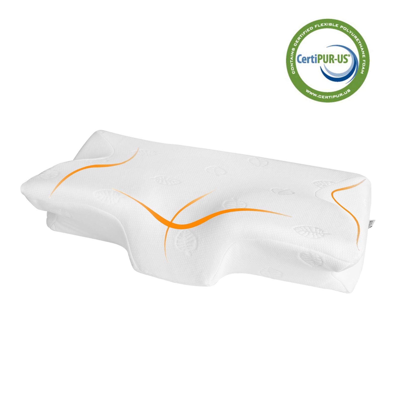 MARNUR Cervical Pillow Memory Foam Orthopedic Pillow for Neck Pain Sleeping Side & Back & Stomach Sleeper with White Pillowcase