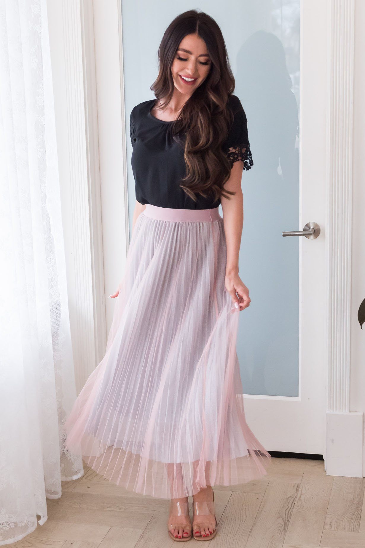 The Shine Bright Modest Tulle Skirt