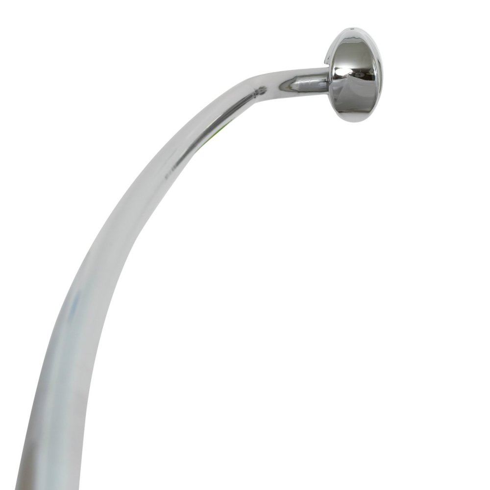 Zenith Shower Curtain Rod Curved Single Chrome Plated Aluminum ;