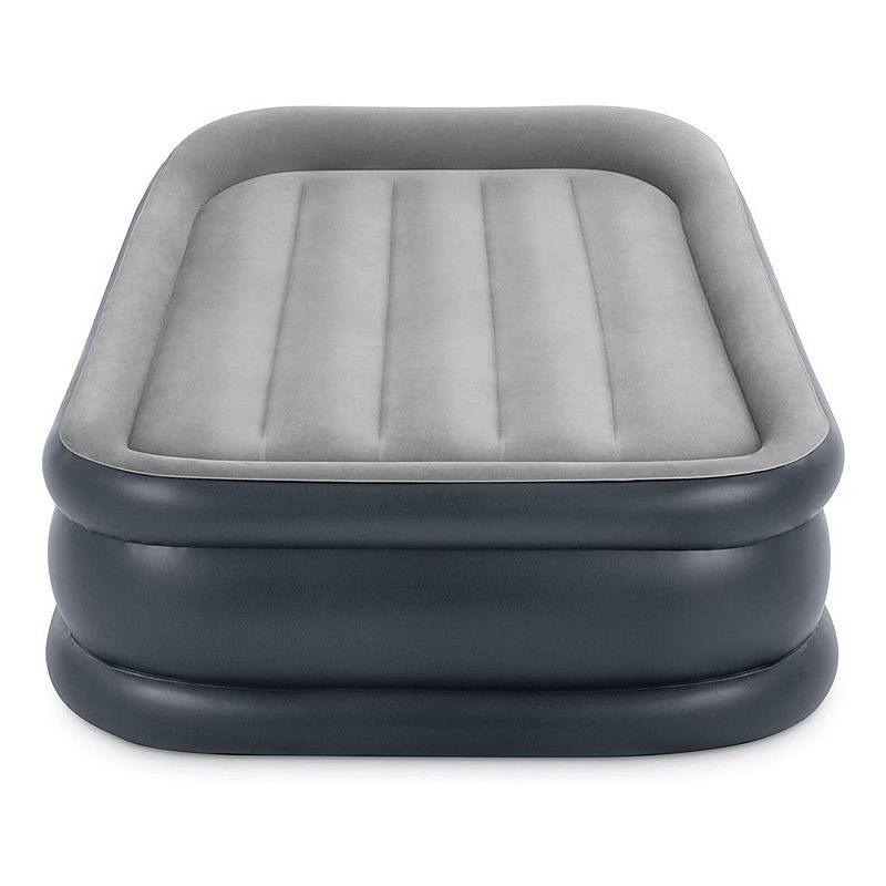 Intex Dura Beam Deluxe Pillow Raised Airbed Mattress with Built In Pump， Twin