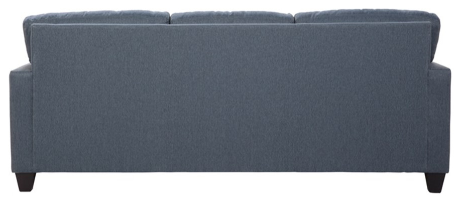 Pemberly Row Modern Sofa with Drop Down Table USB in Blue Finish   Transitional   Sectional Sofas   by Homesquare  Houzz