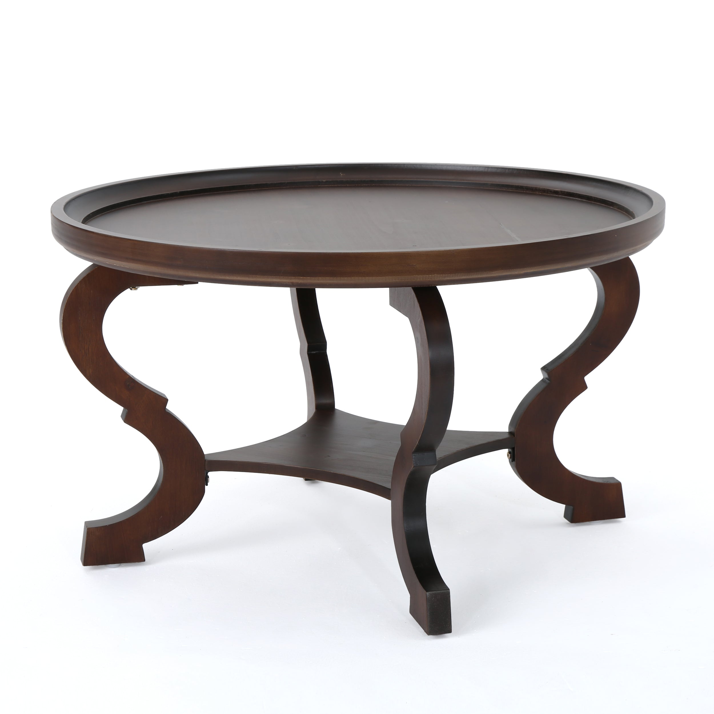 Alteri Finished Faux Wood Circular Coffee Table