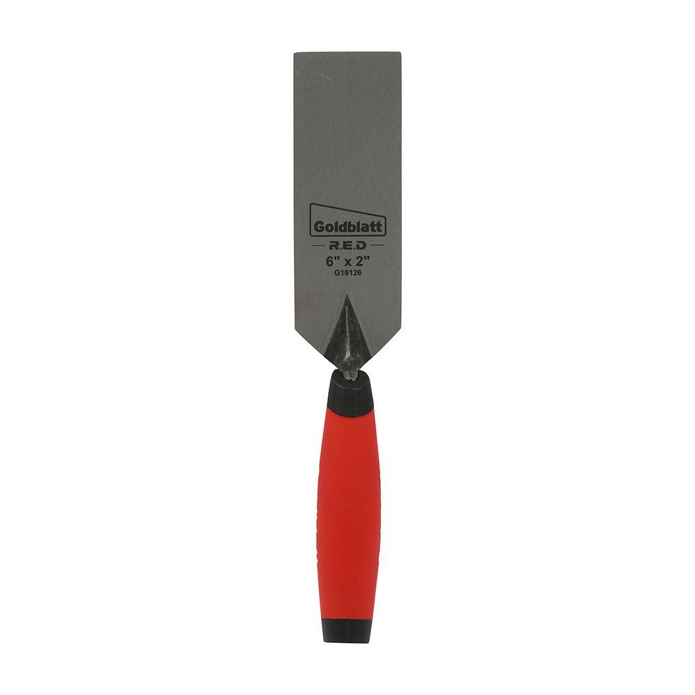 Goldblatt RED SINCE 1885 6 in. x 2 in. Pro Margin Trowel (1-Piece) G16126