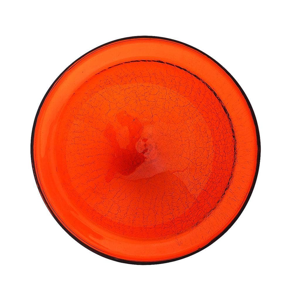 Achla Designs 12.5 in. Dia Mandarin Orange Reflective Crackle Glass Birdbath Bowl CGB-06M