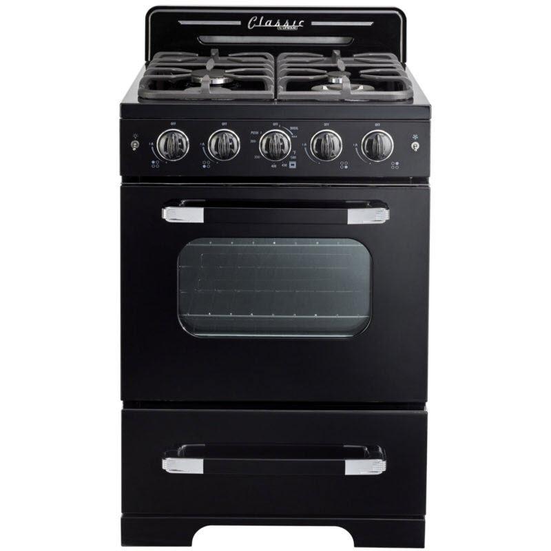 Unique Appliances 24-inch Freestanding Gas Range with Convection Technology UGP-24CR B