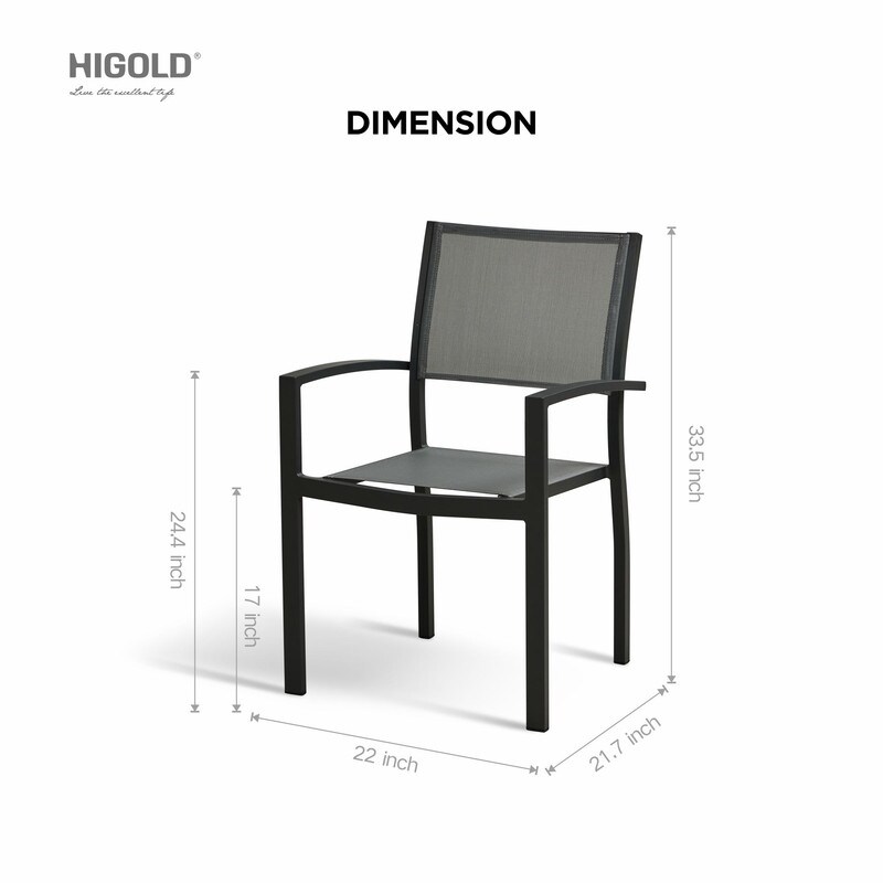 HIGOLD Heck Extendable Outdoor Dining Set for 8 Persons  Aluminum   8 Seater