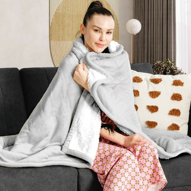 Costway 60 x27 x27 x50 x27 x27 Throw Blanket Flannel Double sided Flush