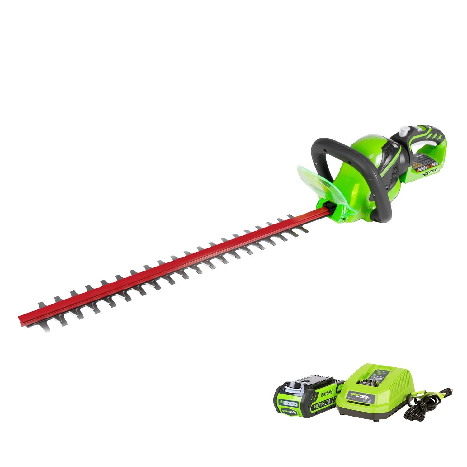 Greenworks 40V 24 in. Cordless Hedge Trimmer with 2Ah Battery and Charger