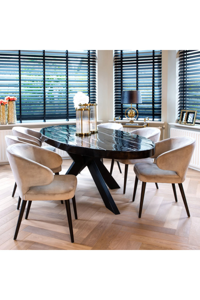 Modern Velvet Dining Chair  OROA Indigo   Midcentury   Dining Chairs   by Oroa   Distinctive Furniture  Houzz