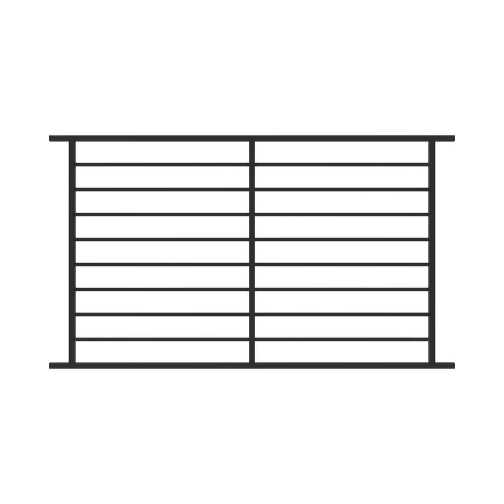 FORTRESS Fe26 Axis 34 in. H x 8 ft. W Black Steel Railing Level Panel 53840708