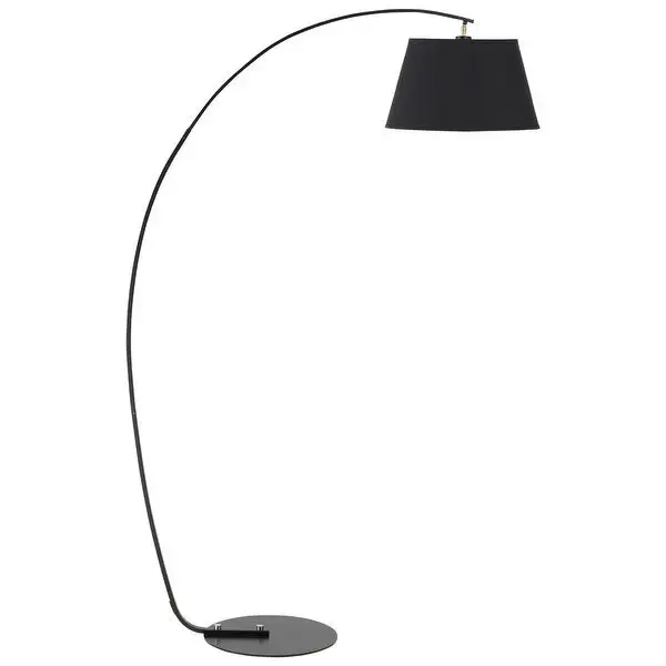 HOMCOM Arched Floor Lamp, Modern Standing Lamp with Foot Switch and Metal Base, Black - 39.25