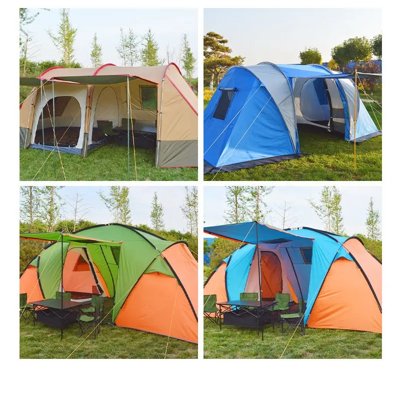 Hot Selling Custom Portable Carpas Camping Travel Waterproof 4 Season Double Layers Rainproof Outdoor Camping Tent