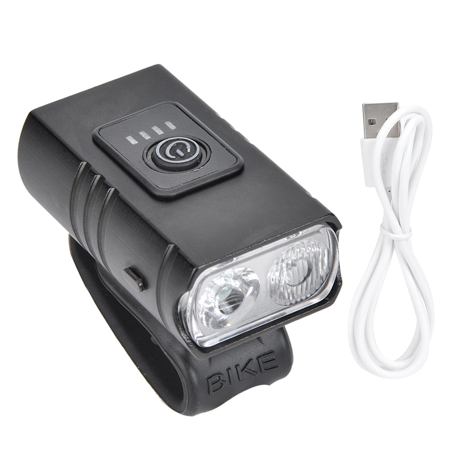 Waterproof Bike Front Light Mountain Bicycle Dual Led Chip Lamp With Battery Display