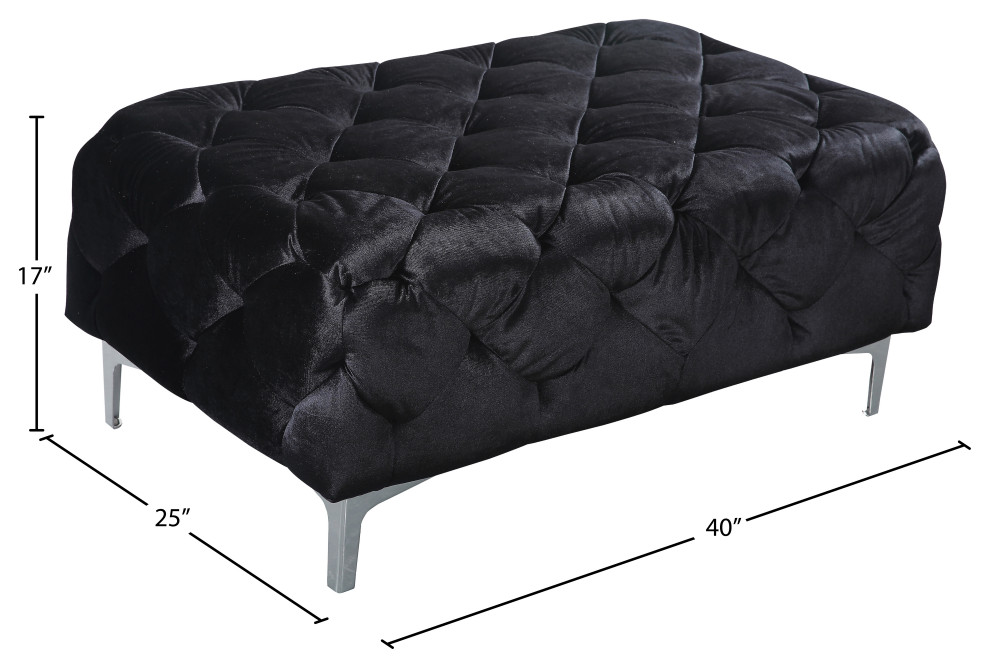 Mercer Velvet Chair   Contemporary   Footstools And Ottomans   by Meridian Furniture  Houzz