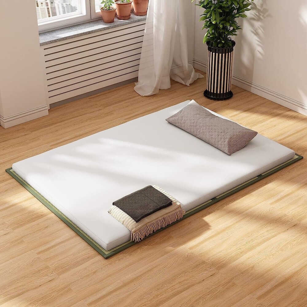 Mixoy Grass Futon Mattress Folding Floor Bed suitable for Chinese Style Cozy Tatami Grass Mat