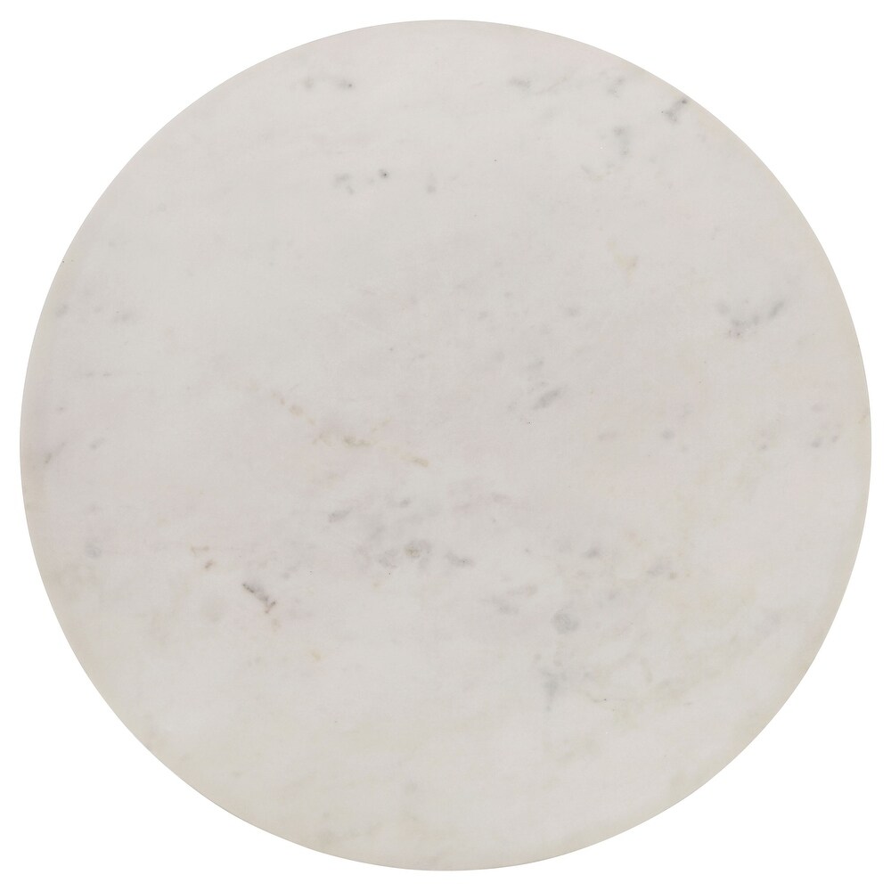 Coaster Furniture Aldis Round Marble Top End Table White and Natural   22.00'' x 22.00'' x 22.00''