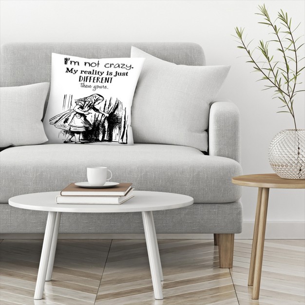 Alice In Wonderland Im Not Crazy By Tanya Shumkina Throw Pillow Americanflat Minimalist Motivational