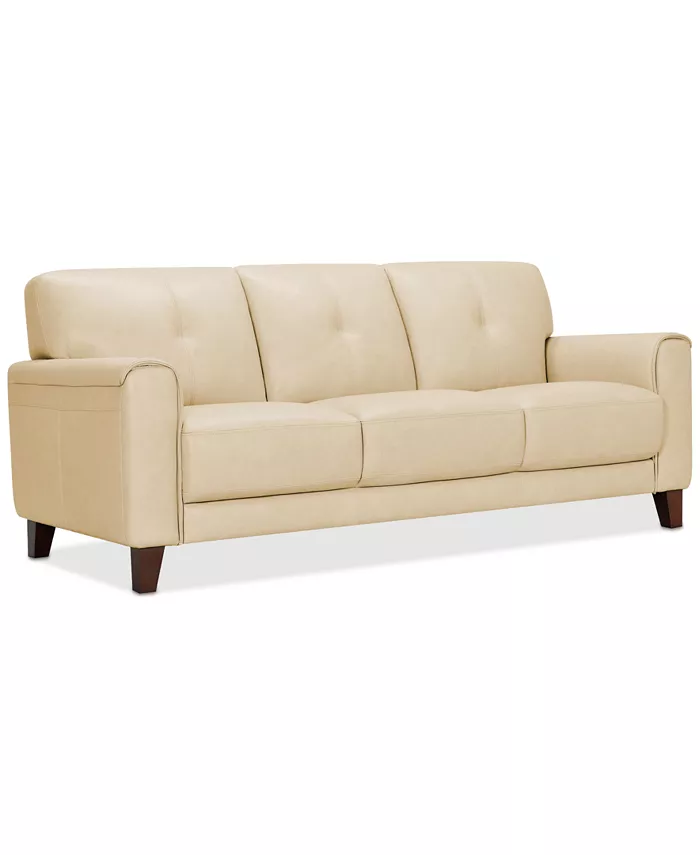 Furniture Ashlinn 84 Pastel Leather Sofa