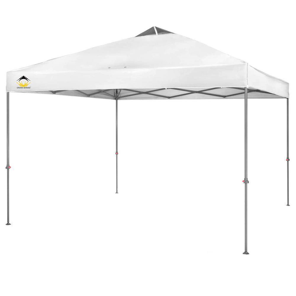 CROWN SHADES 10 ft. x 10 ft. White Instant Pop Up Canopy with Carry Bag 10x10WHITE