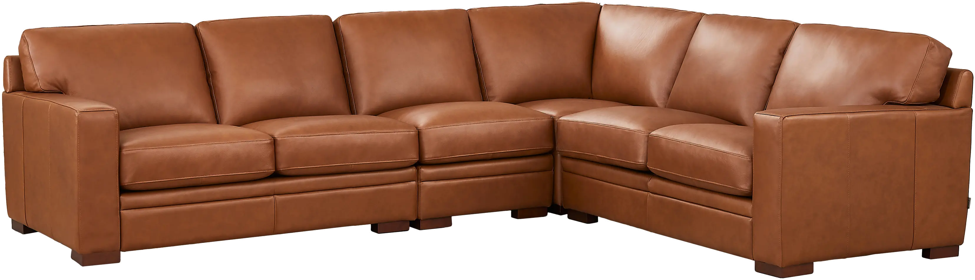 Chatsworth Brown Leather 4 Piece Sectional