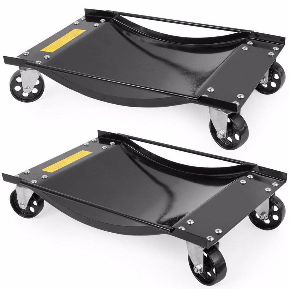 STARK USA 1000 lbs. Capacity Steel Tire Skates Swivel Car Wheel Dolly Set (2-Piece) 26005