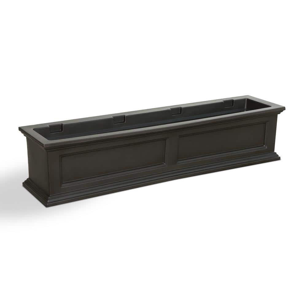 Mayne Fairfield 48 in. x 11 in. Self-Watering Espresso Polyethylene Window Box 5823-ES