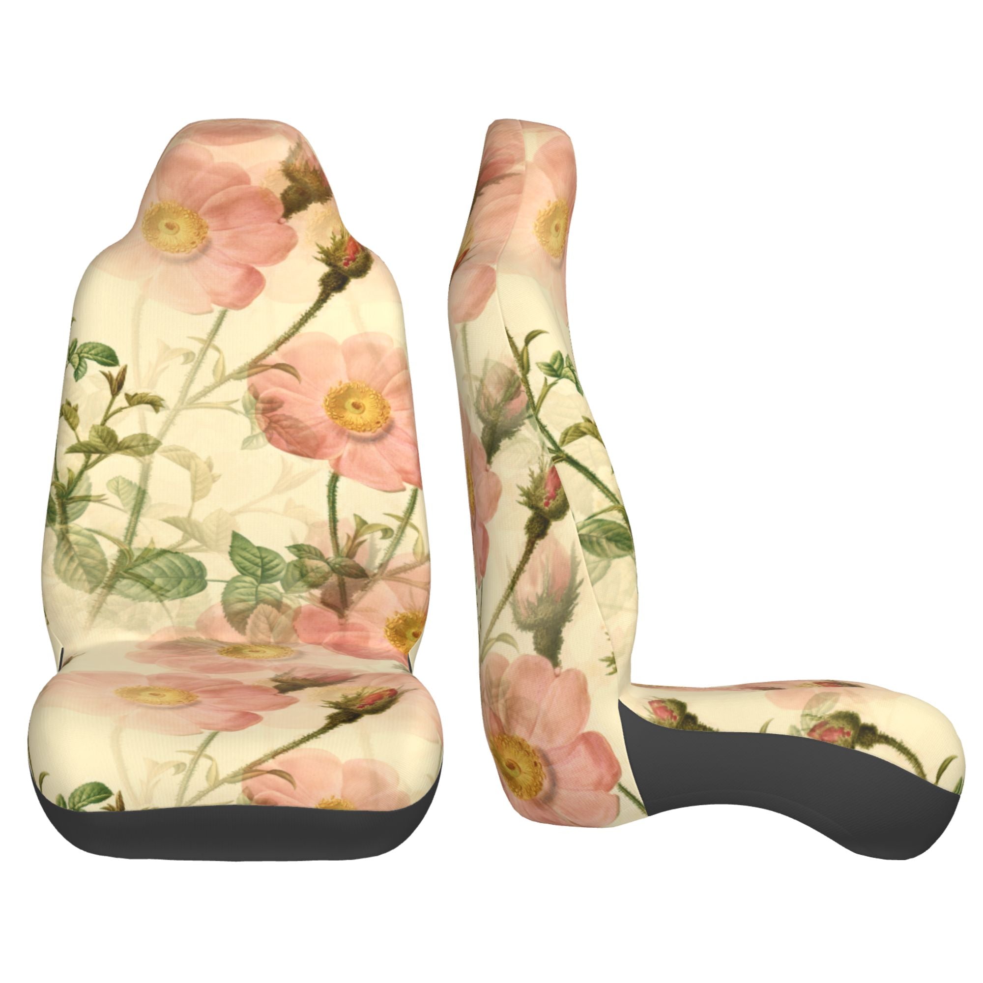 ZICANCN Car Seat Cover Pink Vintage Flowers Car Front Seat Covers Protectors ， Automotive Seat Covers for Cars Trucks Suv