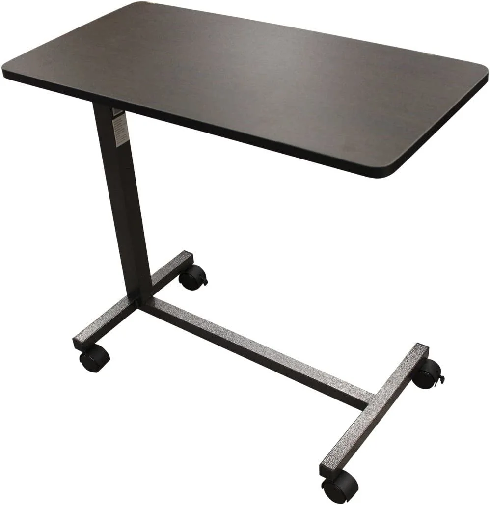 Drive Medical 13067 Non Tilt Top Overbed Table  Silver Vein