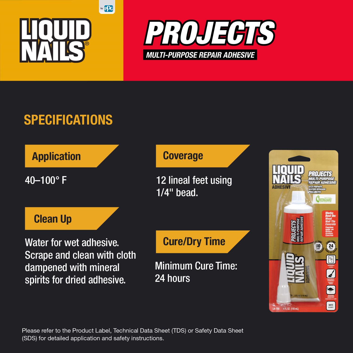 Liquid Nails Small Projects High Strength Latex Adhesive 4 oz