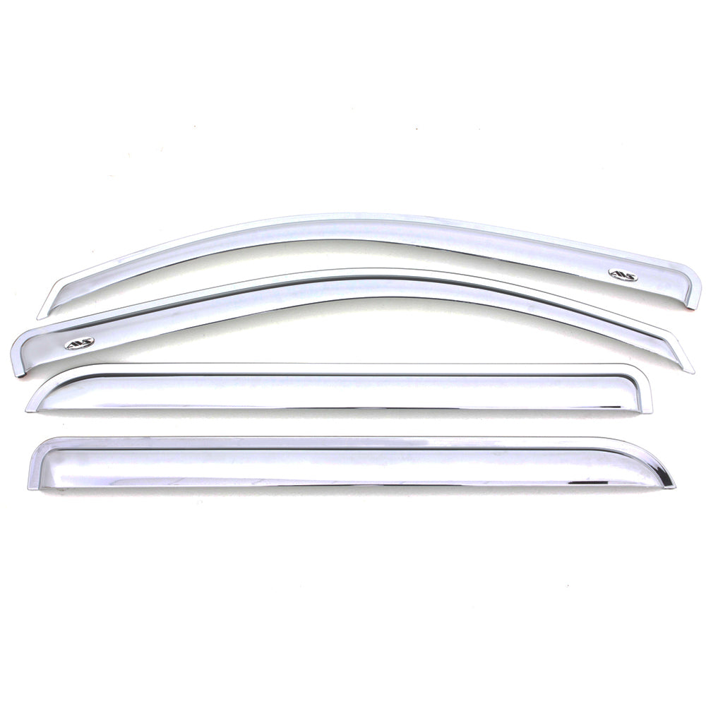 Auto Ventshade AVS 684109 Chrome Ventvisor Side Window Deflector， 4-Piece Set for 2009-2018 Dodge Ram 1500 w/Crew Cab， 2010-2018 Ram 2500 and 3500 w/Crew and Mega Cab; 2019 Ram 1500 Classic Crew Cab