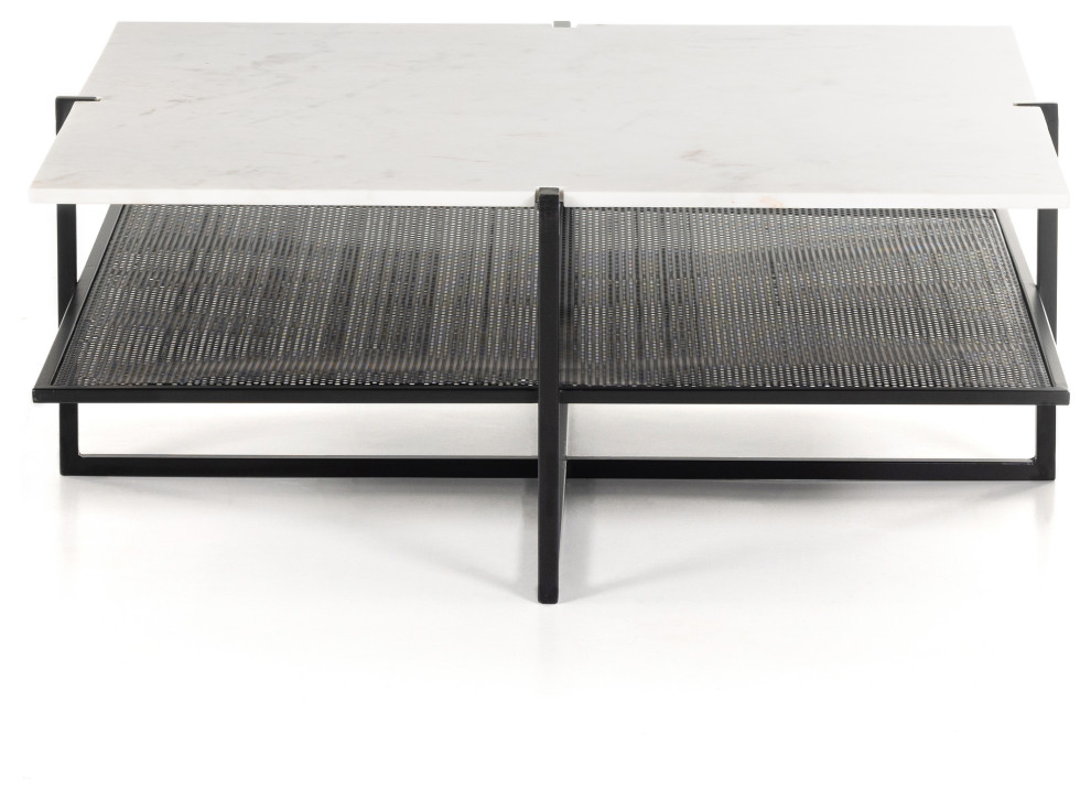 Olivia Square Coffee Table  Iron Matte Black   Transitional   Coffee Tables   by The Khazana Home Austin Furniture Store  Houzz