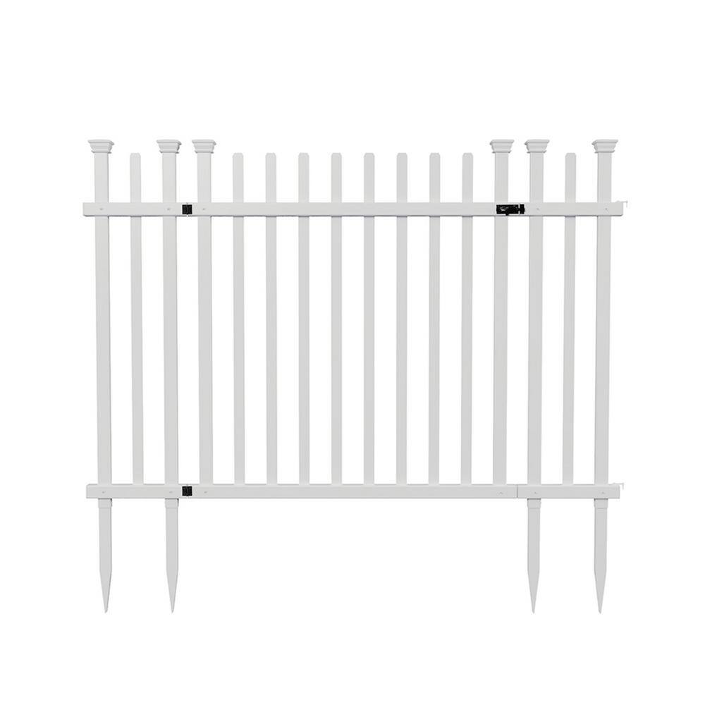 Zippity Outdoor Products 4.7 ft. x 3.4 ft. White Vinyl Burbank Fence Gate ZP19071