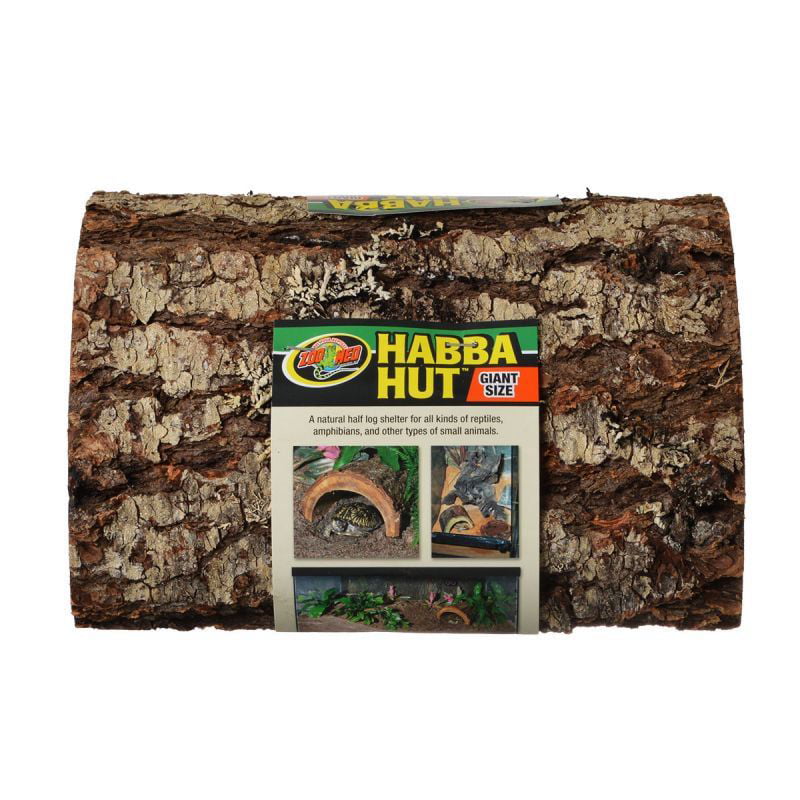 Zoo Med Habba Hut Natural Half Log with Bark Shelter Giant (11