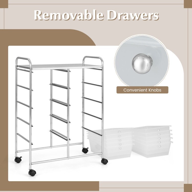 10 Drawer Rolling Storage Cart